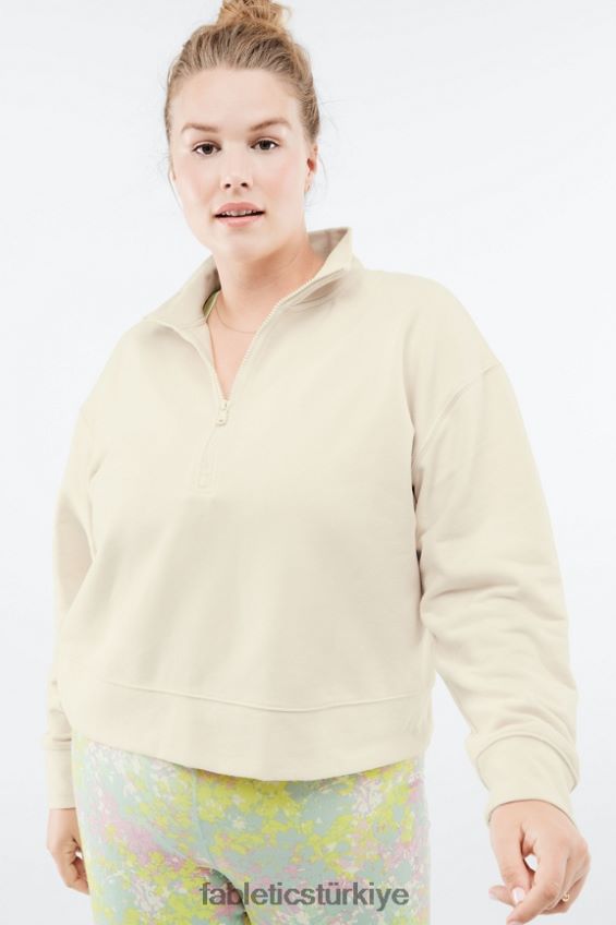 tr Fabletics kadınlar kat yarım fermuarlı kazak tapyoka 40R06B2693