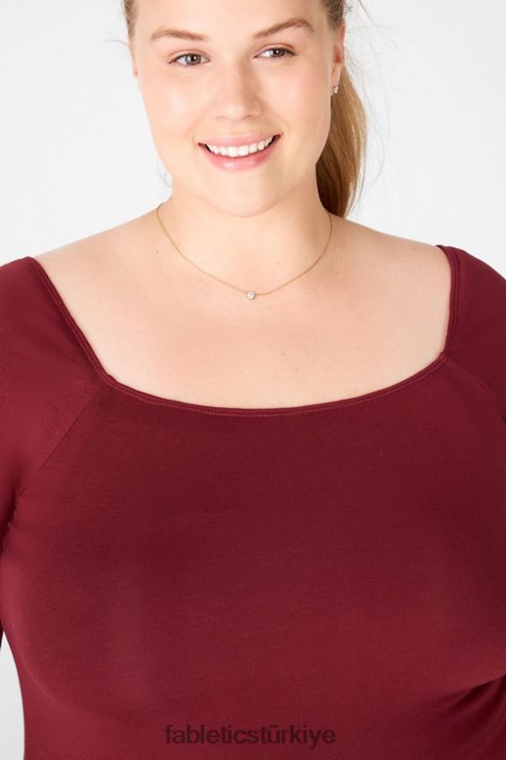 tr Fabletics kadınlar kinsley uzun kollu üst arroyo kırmızısı 40R06B2724