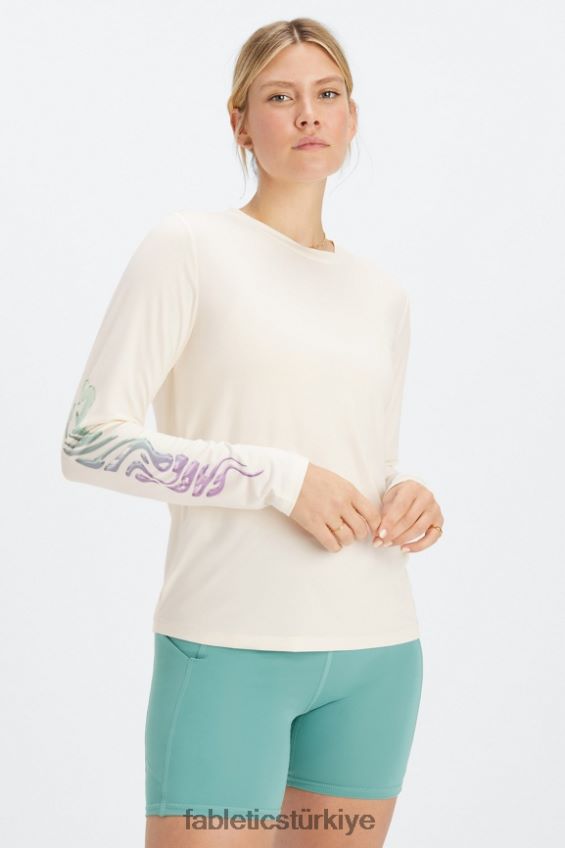 tr Fabletics kadınlar kuru esnek uzun kollu tişört ak balıkçıl/çarpık 40R06B2599