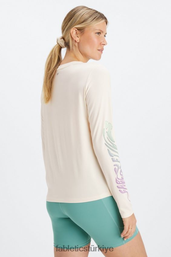 tr Fabletics kadınlar kuru esnek uzun kollu tişört ak balıkçıl/çarpık 40R06B2599