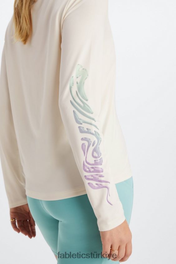 tr Fabletics kadınlar kuru esnek uzun kollu tişört ak balıkçıl/çarpık 40R06B2599