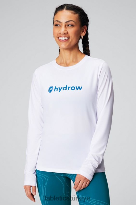tr Fabletics kadınlar kuru esnek uzun kollu tişört beyaz 40R06B2598