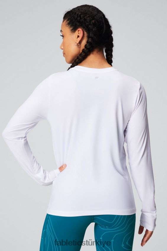 tr Fabletics kadınlar kuru esnek uzun kollu tişört beyaz 40R06B2598