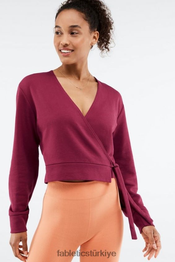 tr Fabletics kadınlar mandy yandan bağlamalı top kiraz patlaması/taze kayısı 40R06B2694