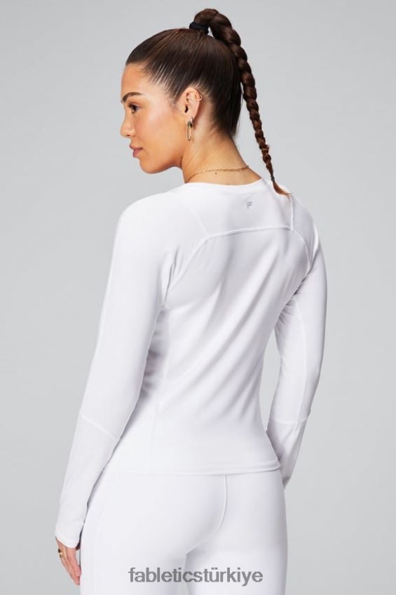 tr Fabletics kadınlar phoenix lite uzun kollu üst klasik beyaz/siyah nakavt 40R06B2611