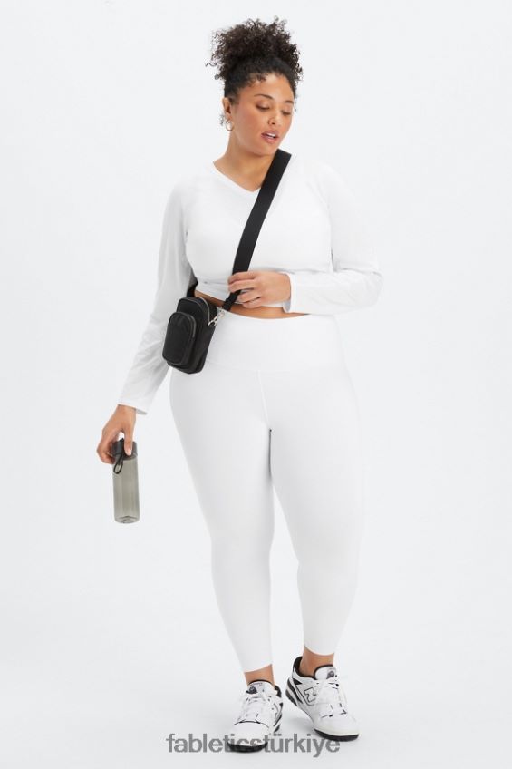 tr Fabletics kadınlar phoenix lite uzun kollu üst klasik beyaz/siyah nakavt 40R06B2612