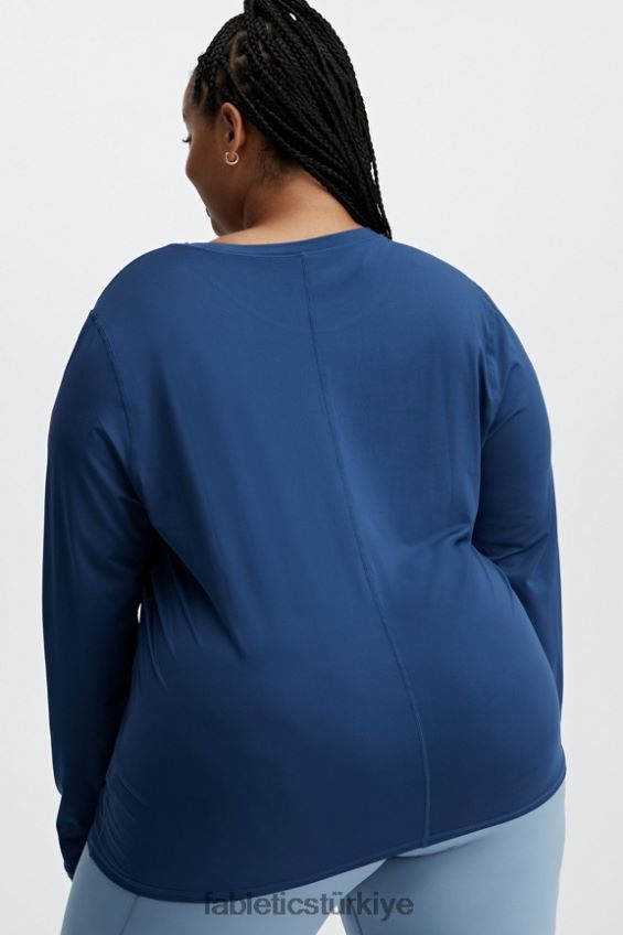 tr Fabletics kadınlar phoenix lite uzun kollu üst lacivert şakayık/rio kırmızısı 40R06B2630