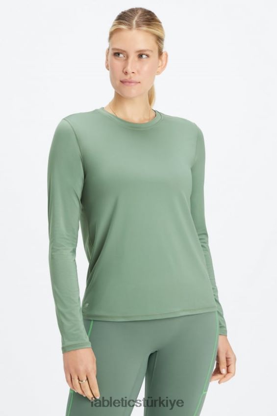 tr Fabletics kadınlar phoenix lite uzun kollu üst yeşil duman 40R06B2614