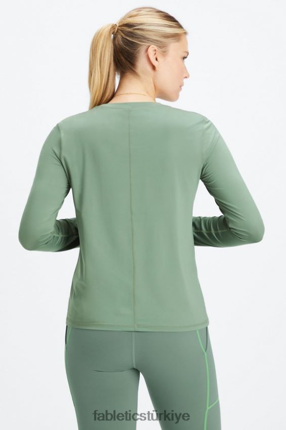 tr Fabletics kadınlar phoenix lite uzun kollu üst yeşil duman 40R06B2614