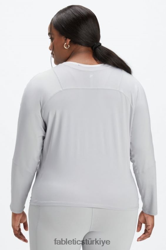 tr Fabletics kadınlar phoenix lite v yaka uzun kollu üst mineral gri/siyah nakavt 40R06B2592
