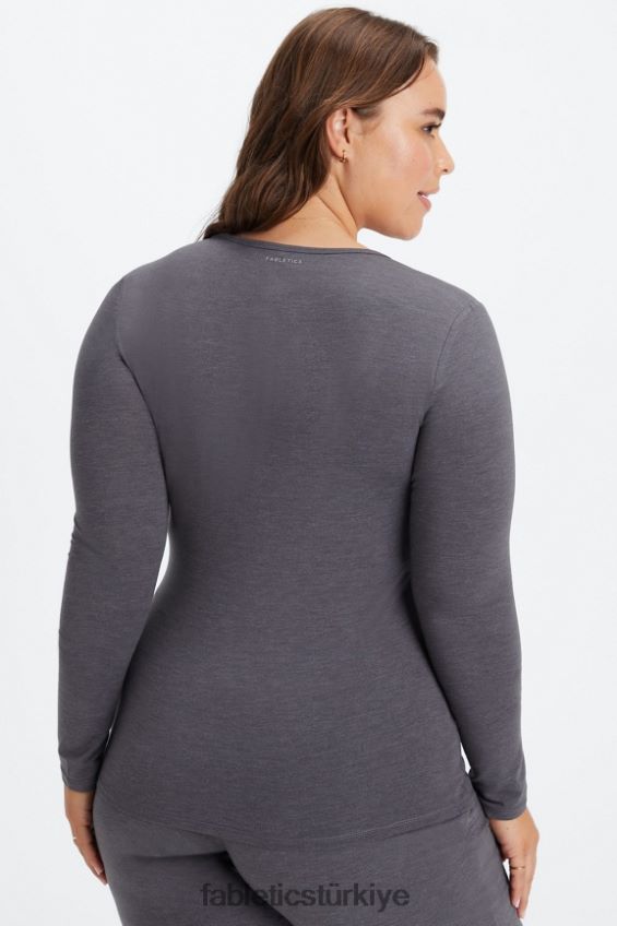 tr Fabletics kadınlar restoreknit uzun kollu tişört kalaylı 40R06B2638