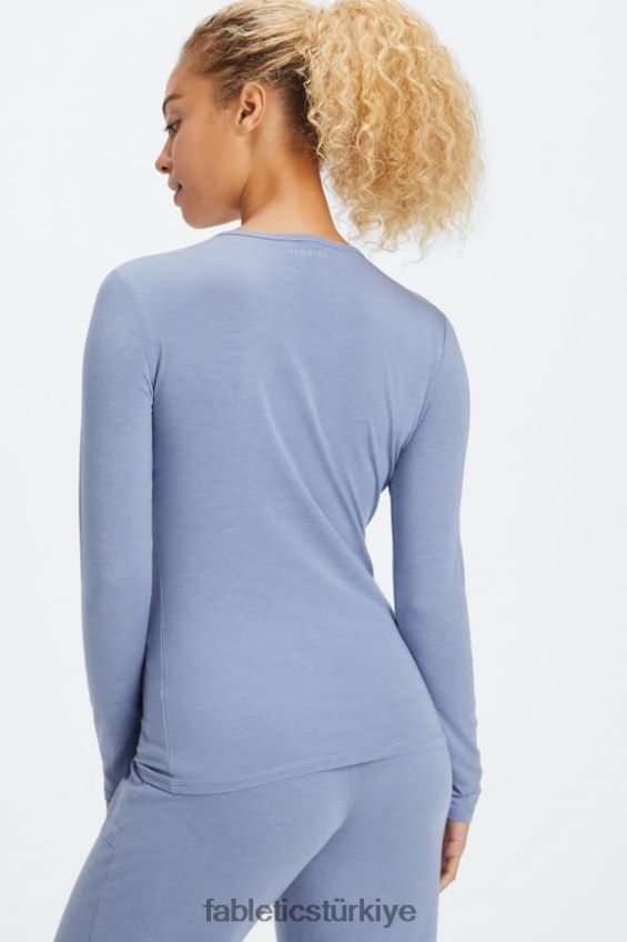 tr Fabletics kadınlar restoreknit uzun kollu tişört soluk kot 40R06B2639