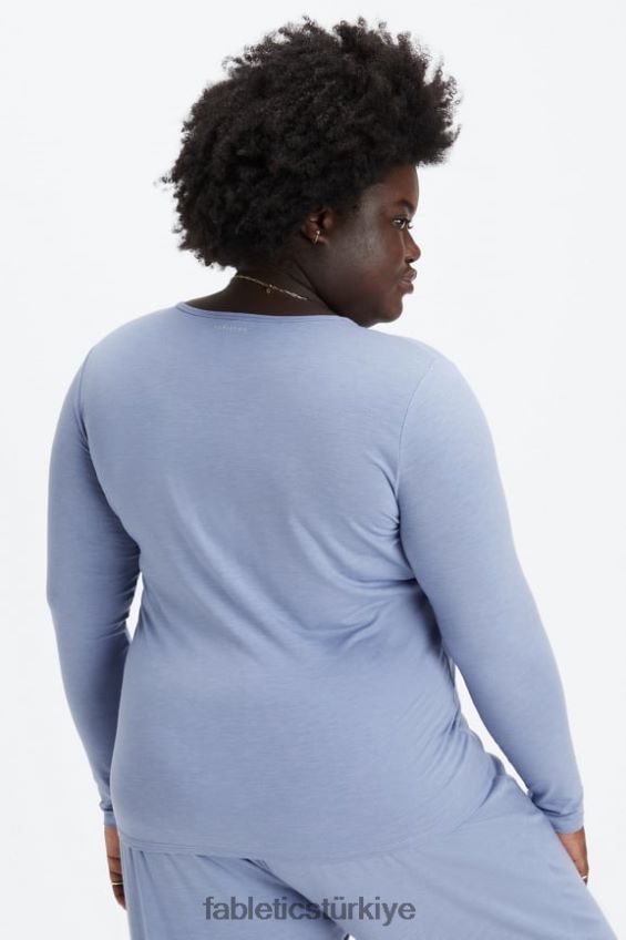 tr Fabletics kadınlar restoreknit uzun kollu tişört soluk kot 40R06B2640