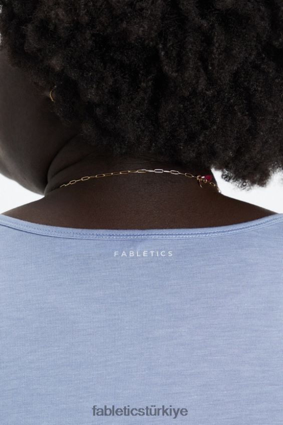 tr Fabletics kadınlar restoreknit uzun kollu tişört soluk kot 40R06B2640