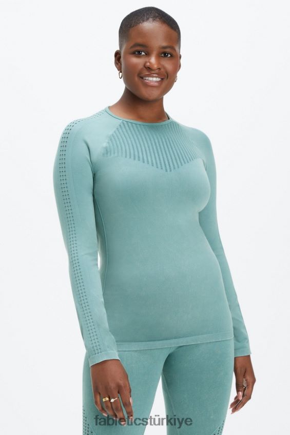 tr Fabletics kadınlar sync dikişsiz uzun kollu üst yıkanmış kutup dalgası 40R06B2594