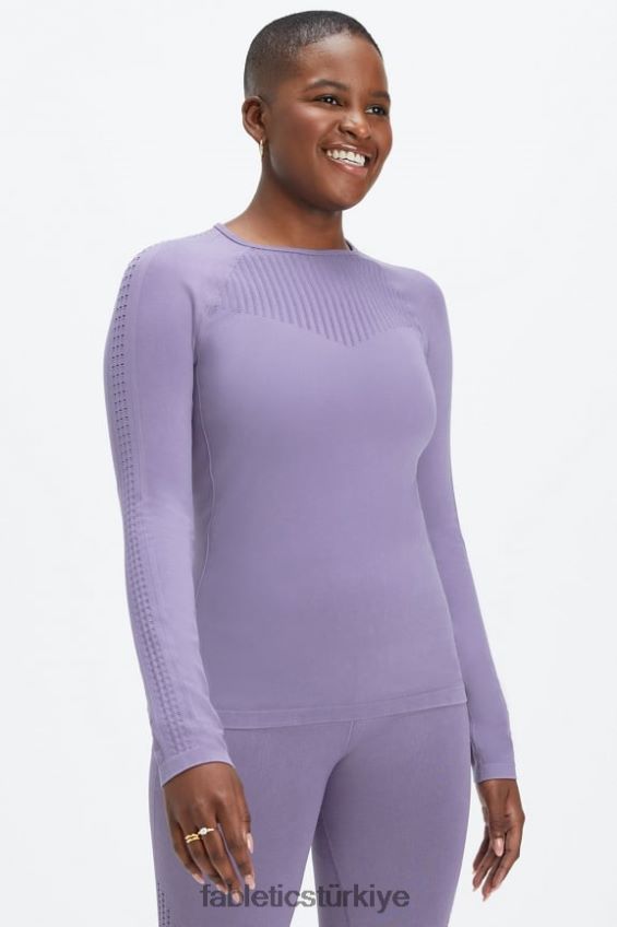 tr Fabletics kadınlar sync dikişsiz uzun kollu üst yıkanmış menekşe 40R06B2593