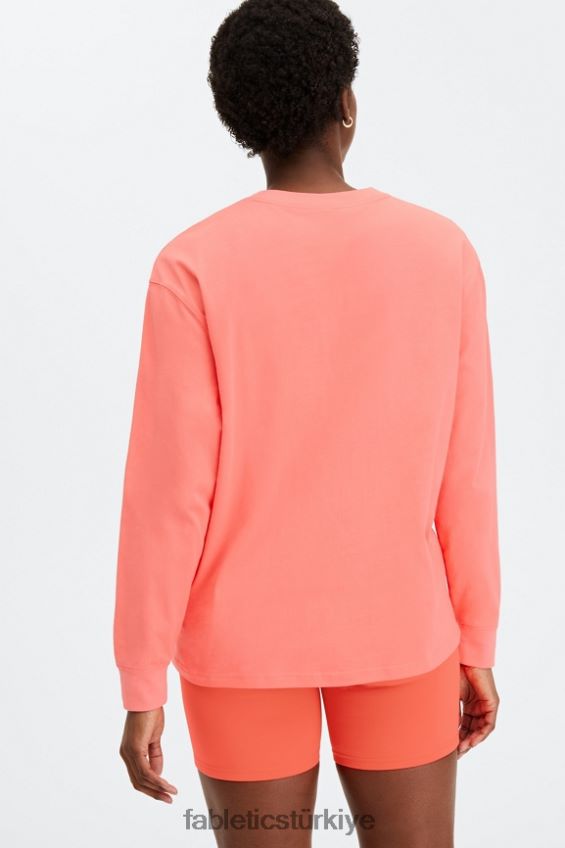 tr Fabletics kadınlar uzun kollu erkek arkadaş tişört tozlu cehennem 40R06B2664