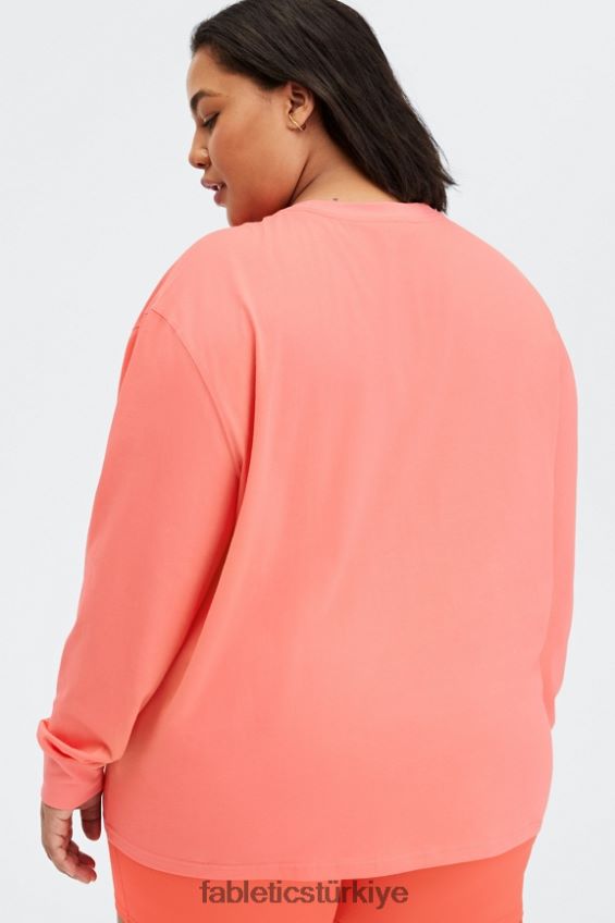 tr Fabletics kadınlar uzun kollu erkek arkadaş tişört tozlu cehennem 40R06B2665