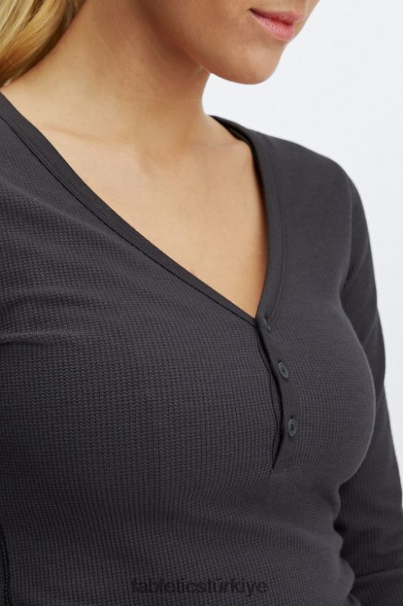tr Fabletics kadınlar uzun kollu waffle henley kalaylı 40R06B2649