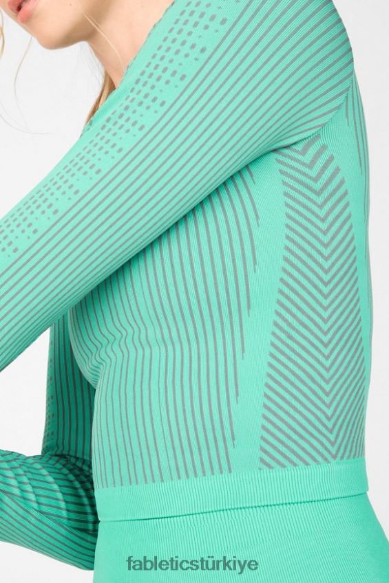 tr Fabletics kadınlar whitney dikişsiz uzun kollu kısa top bermuda denizi/yağmur bulutu 40R06B2705